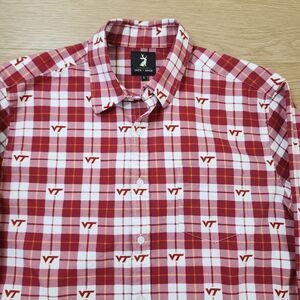 Jack + Sage Button Up Shirt Mens L Virginia Tech Hoakies Casual Tailgate Fit